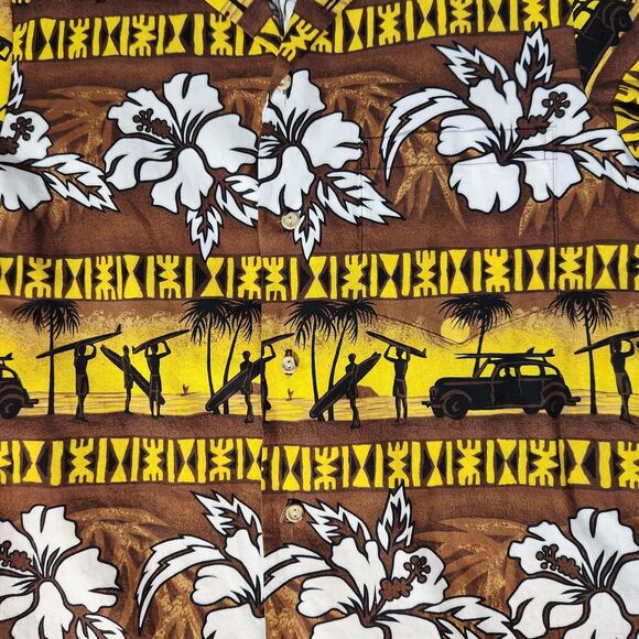 RJC Hawaiian Shirt Mens Sz S Floral Beach Button Up Short Sleeve Vacation Surf - Picture 4 of 6